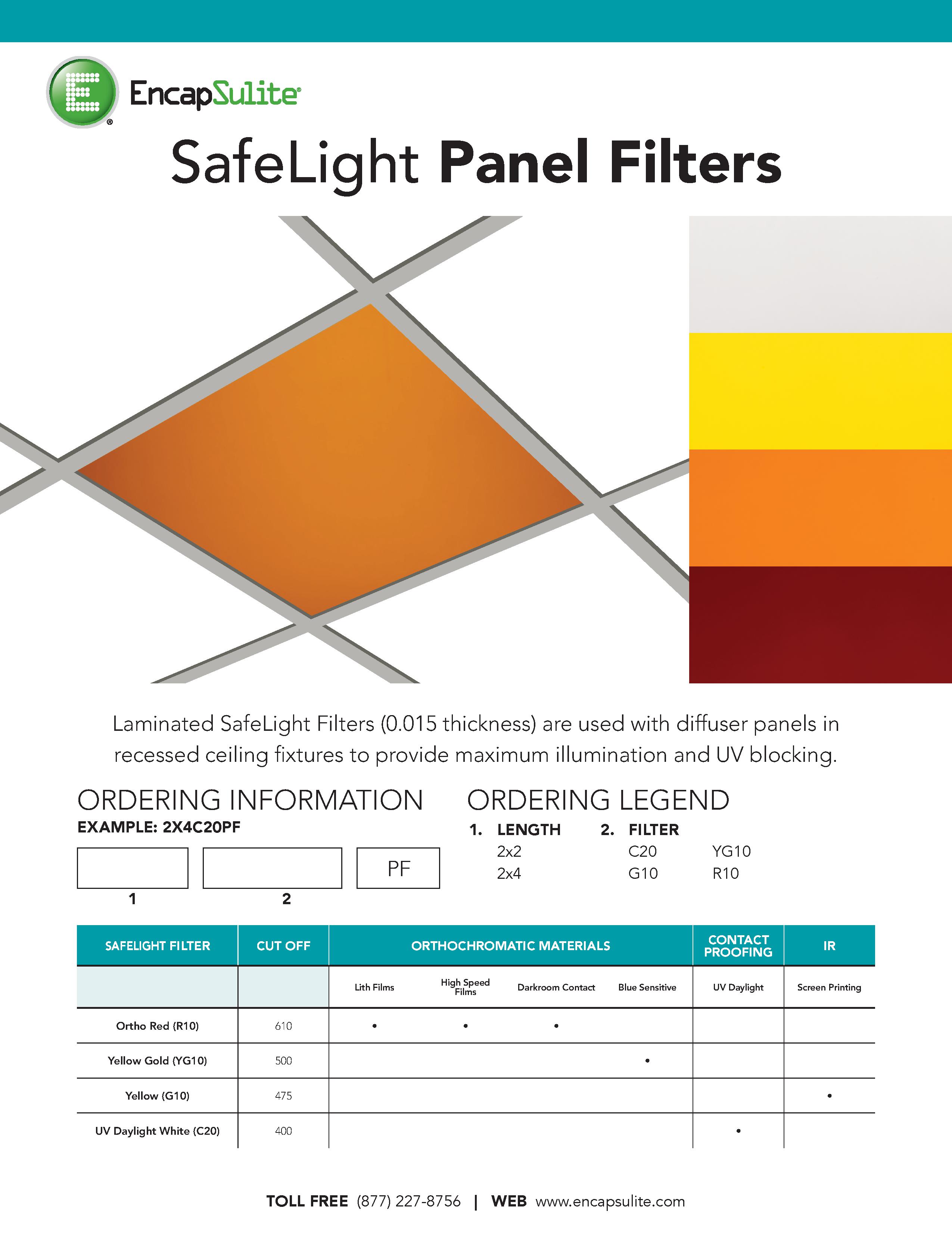 Laminated Safelight Filter Panels